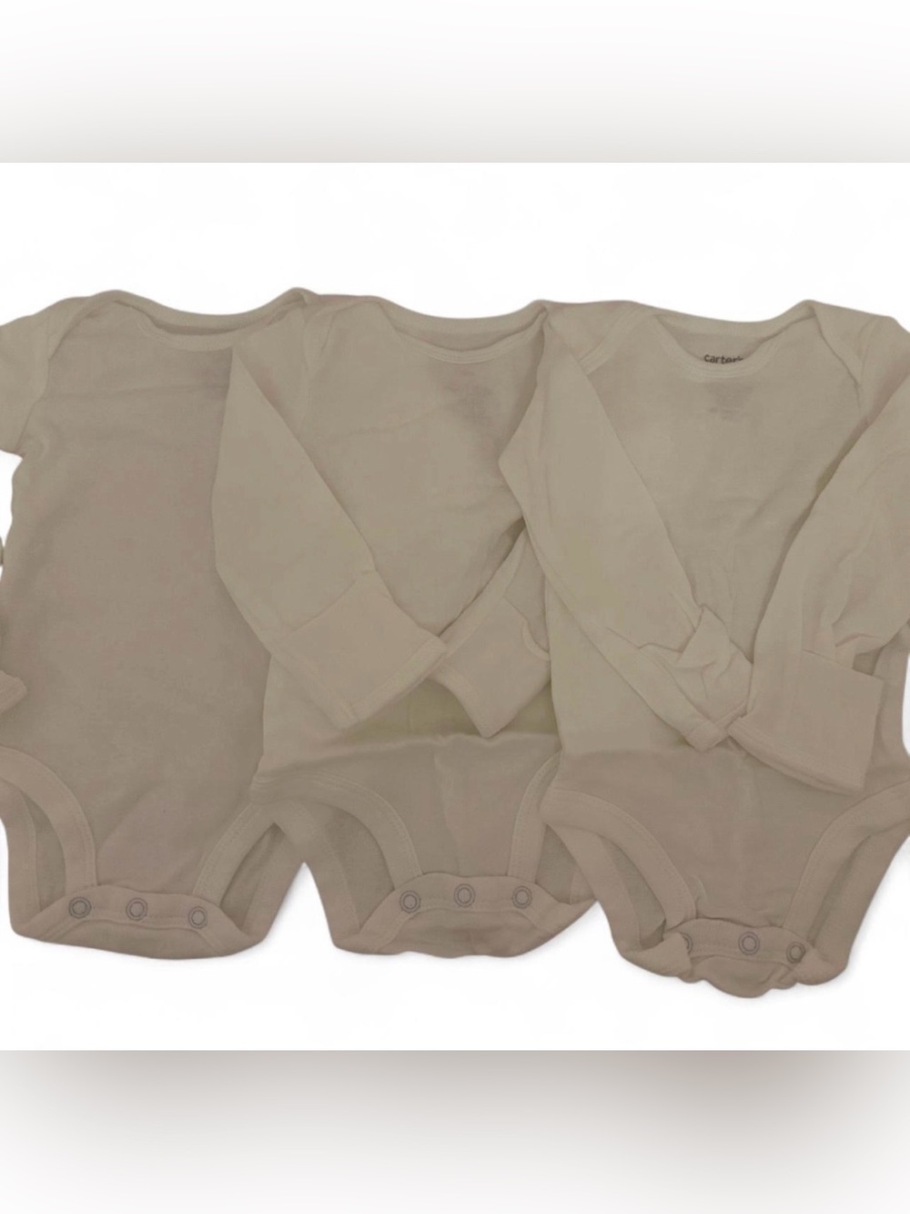 Carter's White Long-Sleeve Baby Bodysuit 3 pack Set brand new